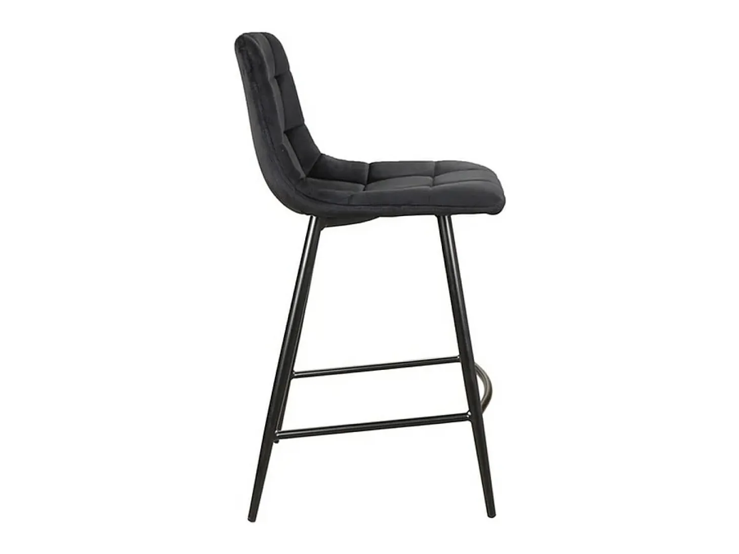Silla alta Frigg de diseño metálico y terciopelo negro