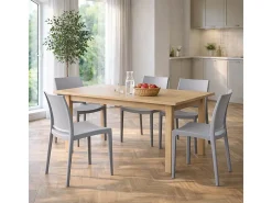 Silla Altea en plástico gris claro, modelo confort