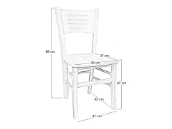 Silla Amelia de madera de cerezo con asiento de madera maciza x 2