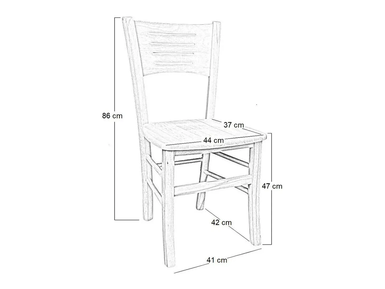 Silla Amelia de madera de cerezo con asiento de madera maciza x 2