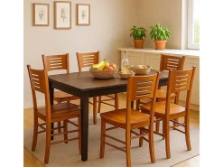 Silla Amelia de madera de cerezo con asiento de madera maciza x 2