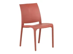 Silla apilable de resina fabricada en Italia diseño para interior y exterior SOFIA Rojo 4 uds