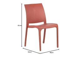 Silla apilable de resina fabricada en Italia diseño para interior y exterior SOFIA Rojo 4 uds