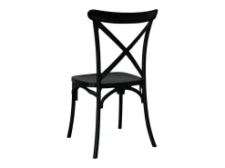 Silla apilable Sprint de plástico polipropileno negro en forma de cruz