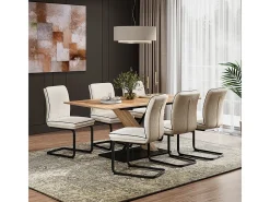 Silla basculante beige 49x63.5x95.5 eleganza