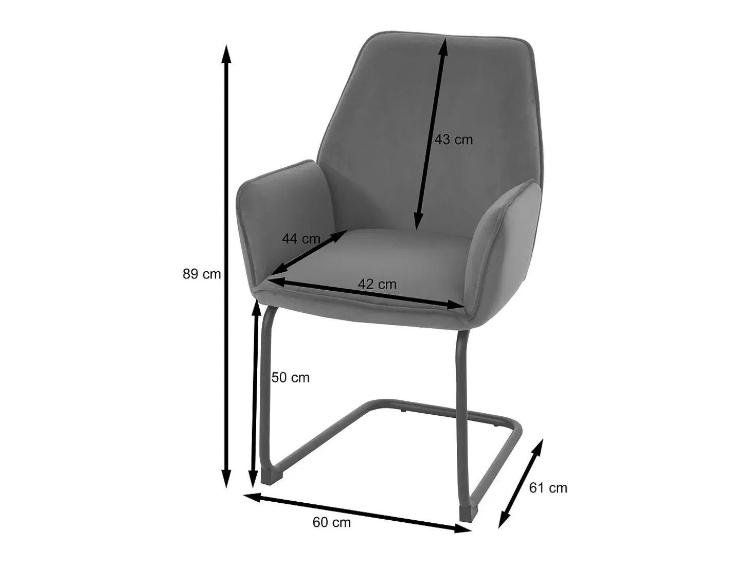 Silla basculante MCW-G67, gris oscuro