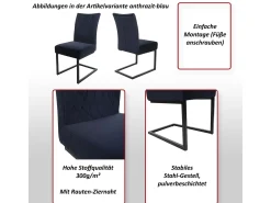 Silla basculante MCW-L15 (juego de 2), gris oscuro