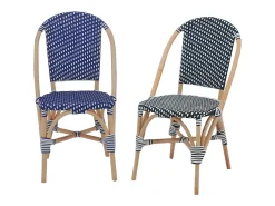 Silla bistró de ratán y polirratán, set de 2 negro