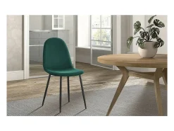 Silla ''Boï'' Terciopelo Verde Patas Negras