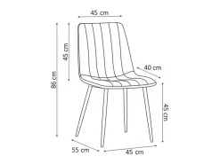 Silla BRUCE Terciopelo Verde, dimensiones: H86 x L45 x P55 cm, ideal para un comedor moderno y de diseño.