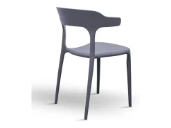 Silla California en plástico gris apilable modelo confort