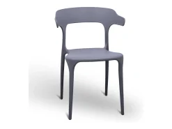 Silla California en plástico gris apilable modelo confort