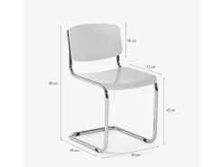 Silla cantilever para comedor, reuniones, oficina de diseño moderno Erys Light - Gris