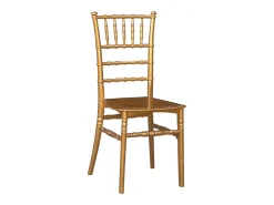 Silla Chiavari en plástico de latón amarillo, modelo reforzado