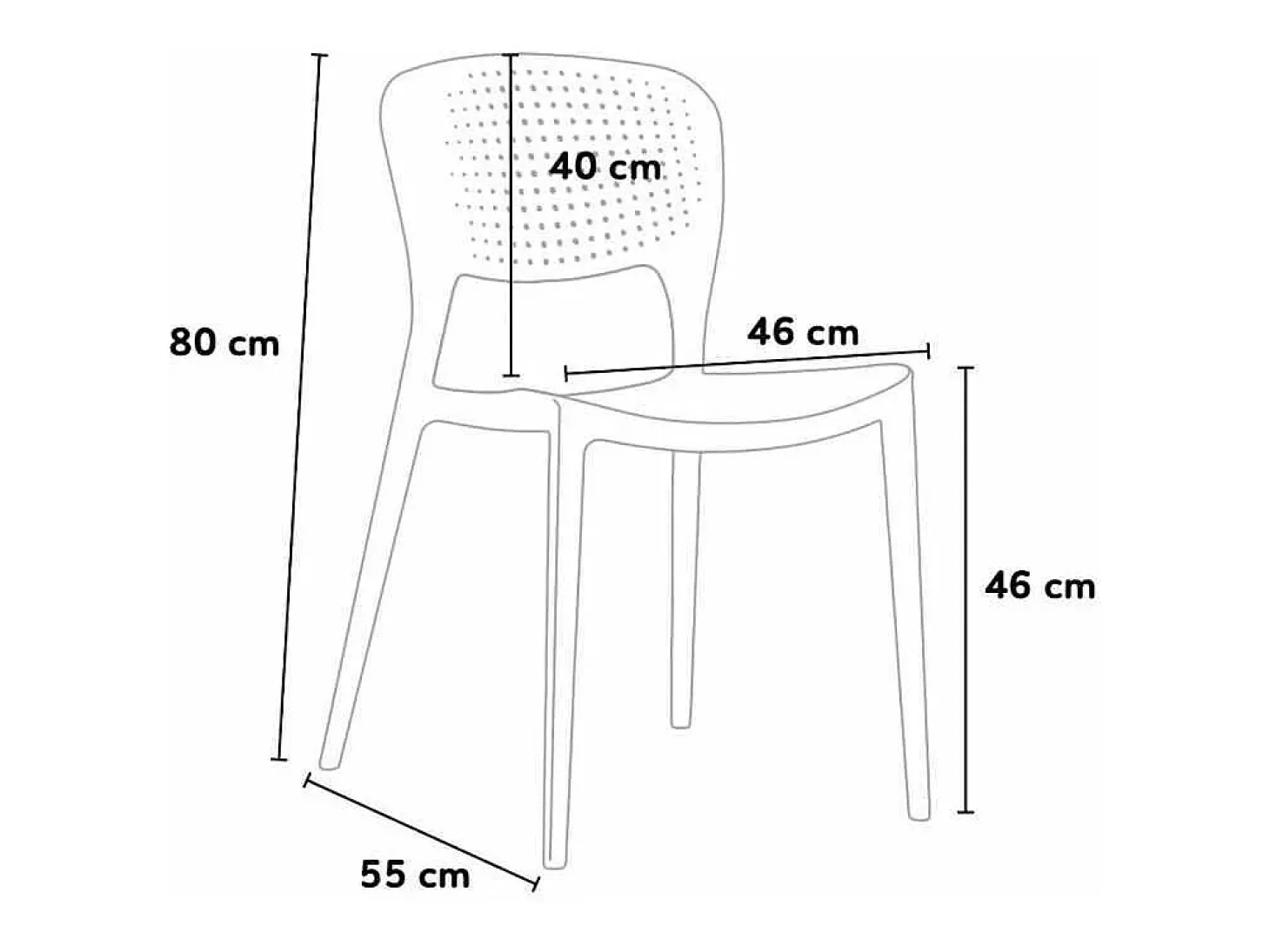 Silla cocina bar polipropileno apilable exterior interior Garden Giulietta - Blanco