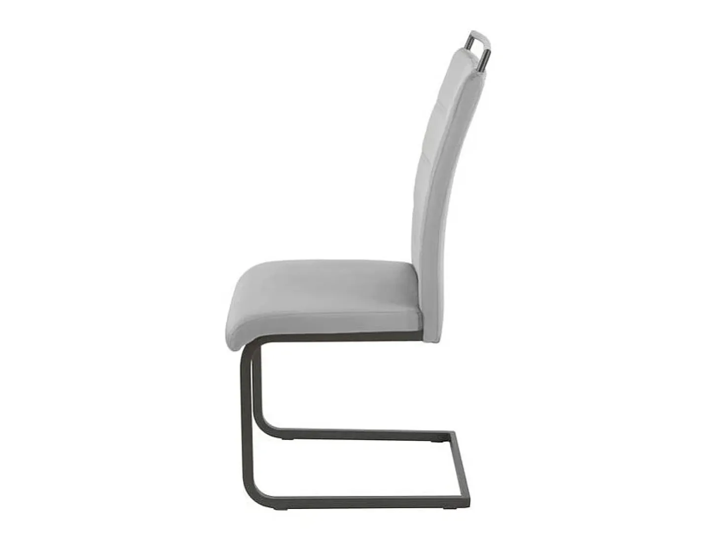 Silla colgante Mokka de metal negro y terciopelo gris