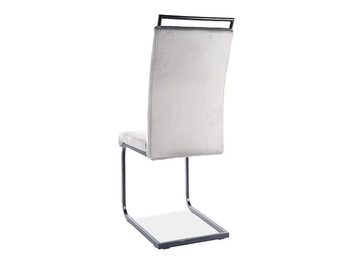 Silla colgante Mokka de metal negro y terciopelo gris
