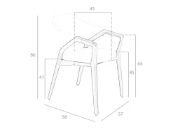 Silla comedor estructura nogal 4068 ANGEL CERDA