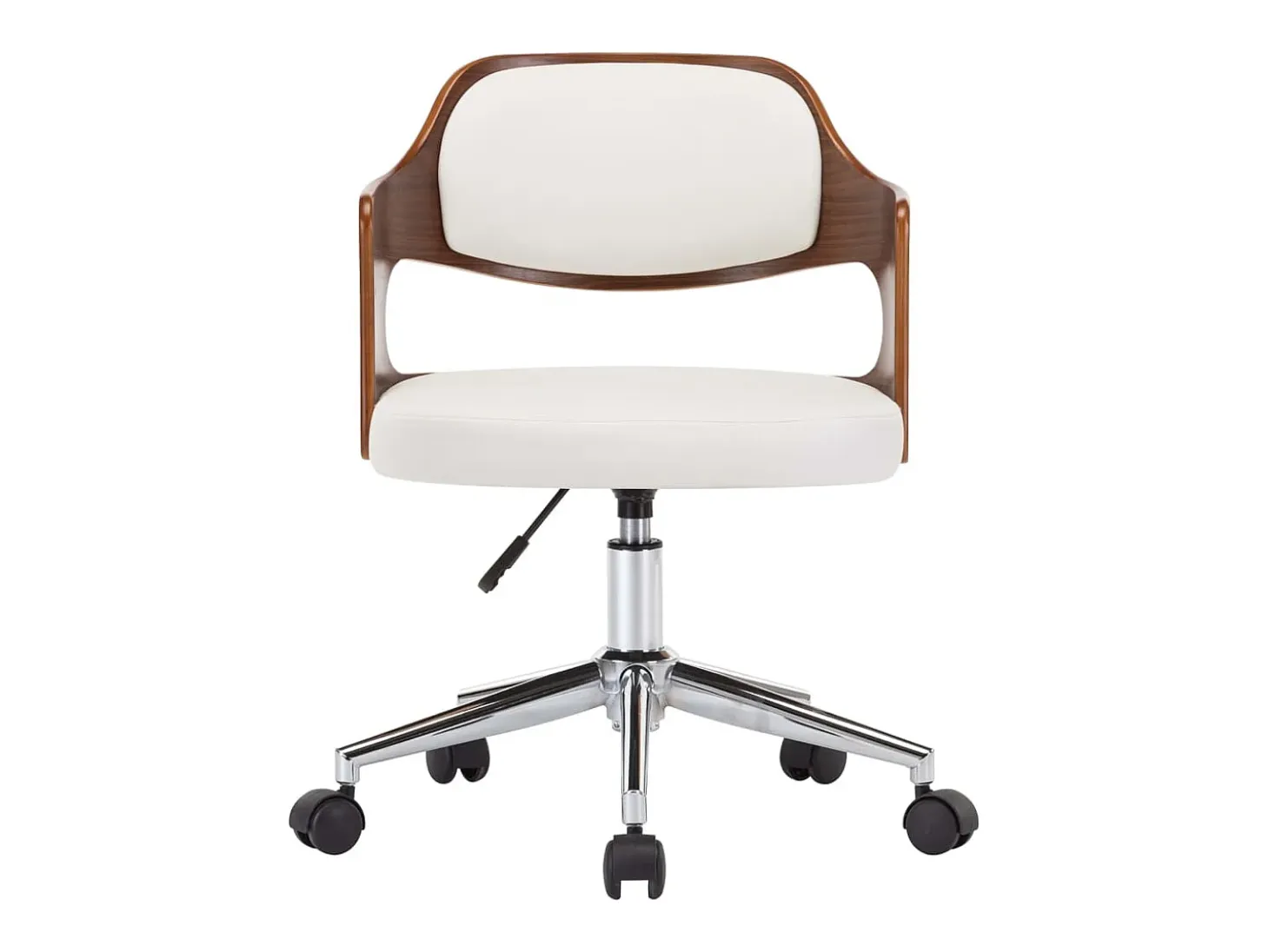 Silla comedor giratoria madera curvada cuero sintético blanco ES204934