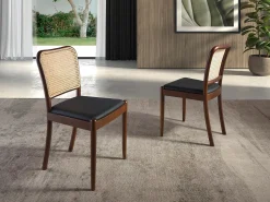 Silla comedor respaldo rattán cuadrada 4094 ANGEL CERDA