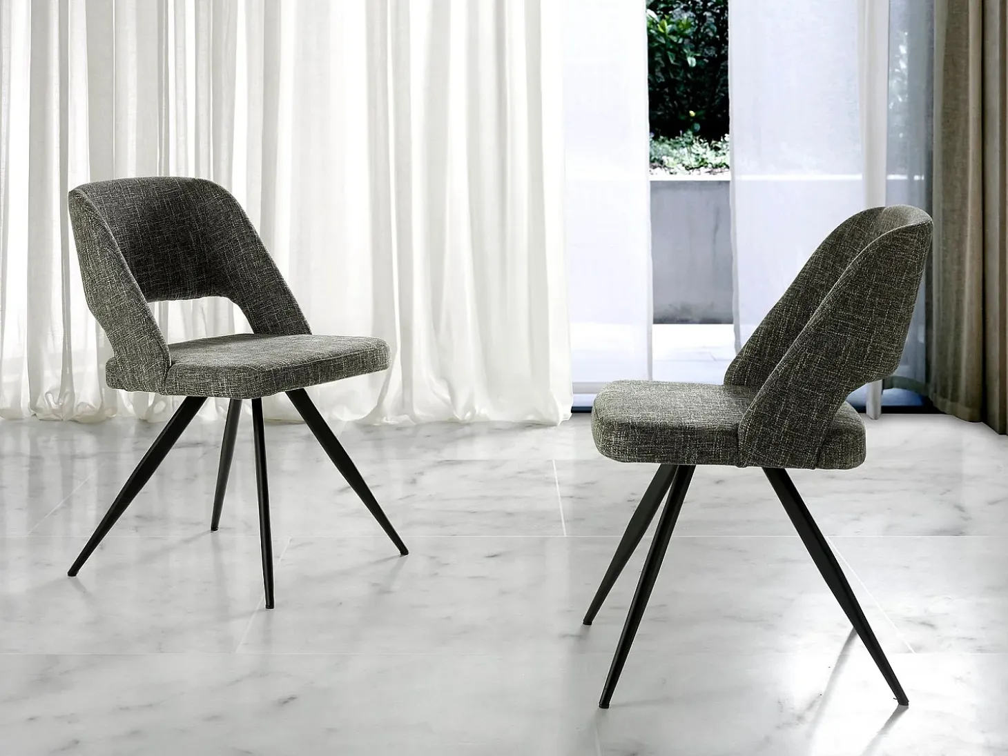 Silla comedor tapizada tela gris 4010 ANGEL CERDA