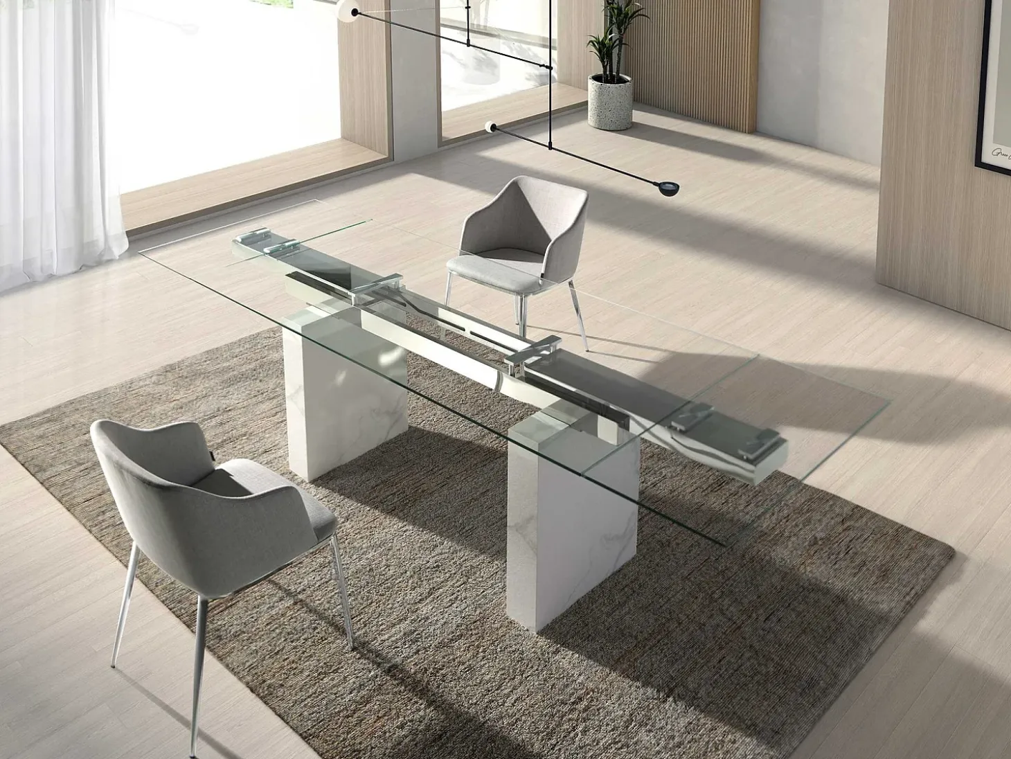 Silla comedor tapizada tela gris 4050 ANGEL CERDA