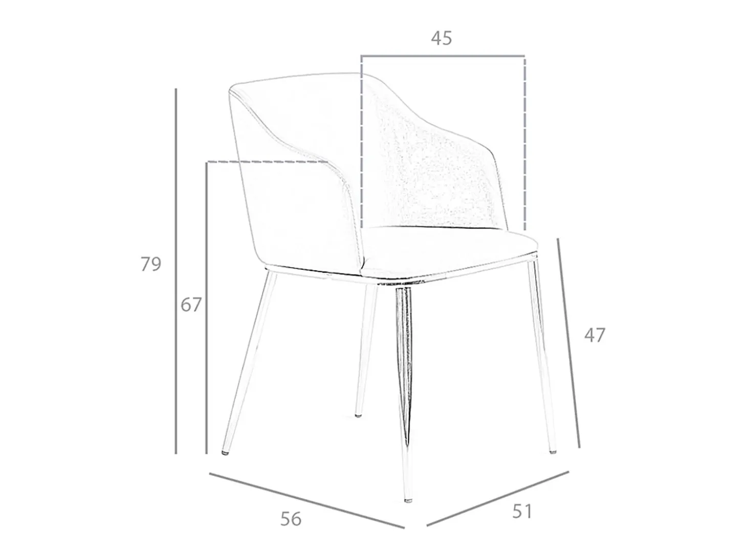 Silla comedor tapizada tela gris 4050 ANGEL CERDA