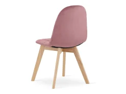 Silla comedor Valora NUUC terciopelo rosa oscuro patas madera haya