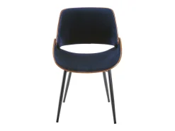 Silla con acabado nogal y asiento de terciopelo