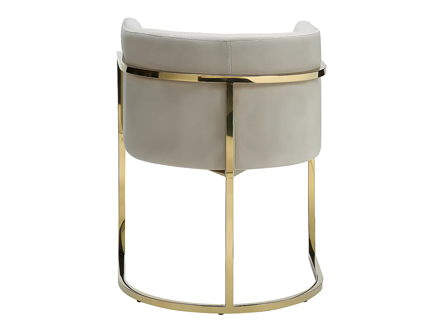 Silla con brazos - Terciopelo y metal - Beige y dorado - PERIA