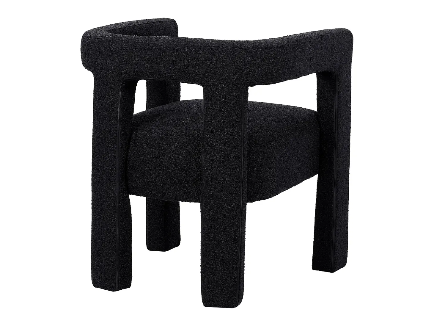 Silla con brazos de tela bouclé y metal - Negro - SOFANA de Pascal MORABITO