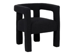 Silla con brazos de tela bouclé y metal - Negro - SOFANA de Pascal MORABITO