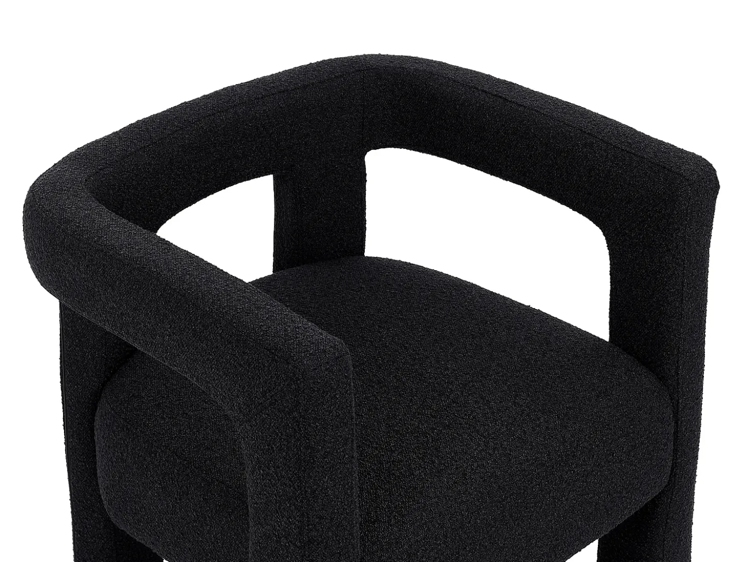 Silla con brazos de tela bouclé y metal - Negro - SOFANA de Pascal MORABITO