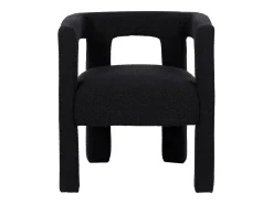Silla con brazos de tela bouclé y metal - Negro - SOFANA de Pascal MORABITO