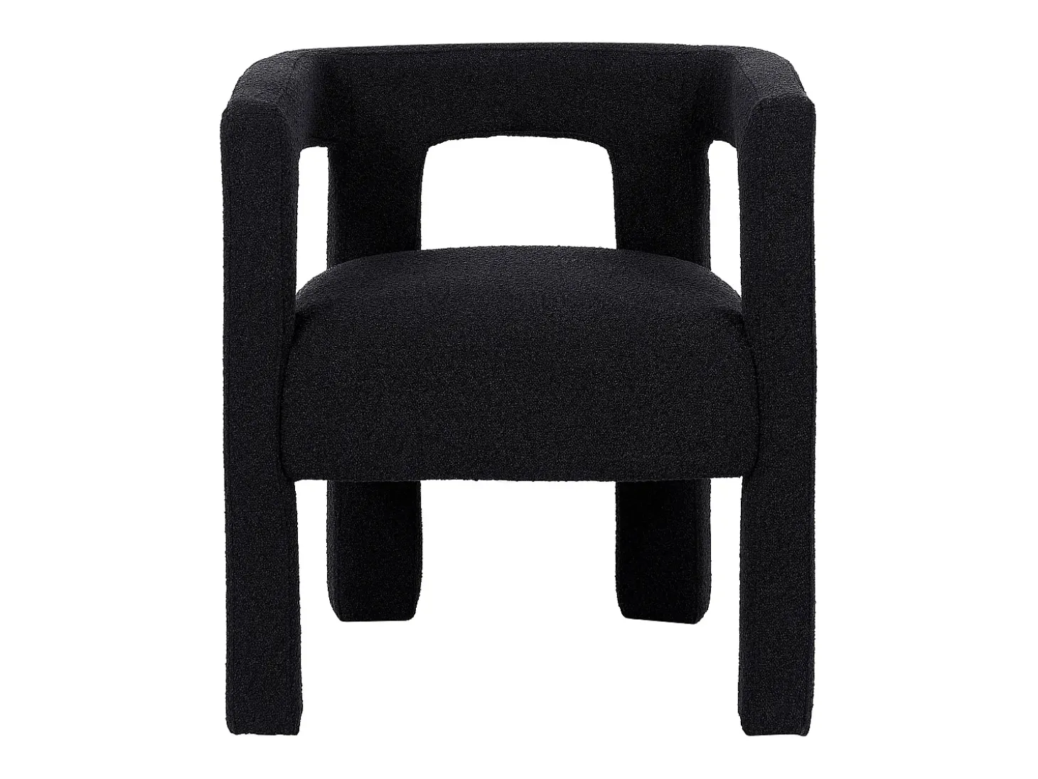 Silla con brazos de tela bouclé y metal - Negro - SOFANA de Pascal MORABITO