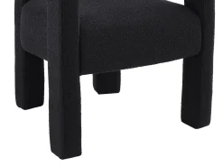 Silla con brazos de tela bouclé y metal - Negro - SOFANA de Pascal MORABITO