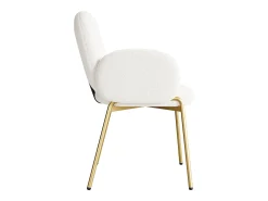 Silla con patas de metal dorado - Tela Teddy Beige