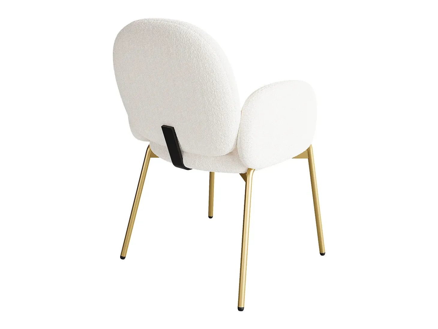 Silla con patas de metal dorado - Tela Teddy Beige