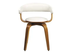 Silla con reposabrazos de cuero artificial blanco - Harold