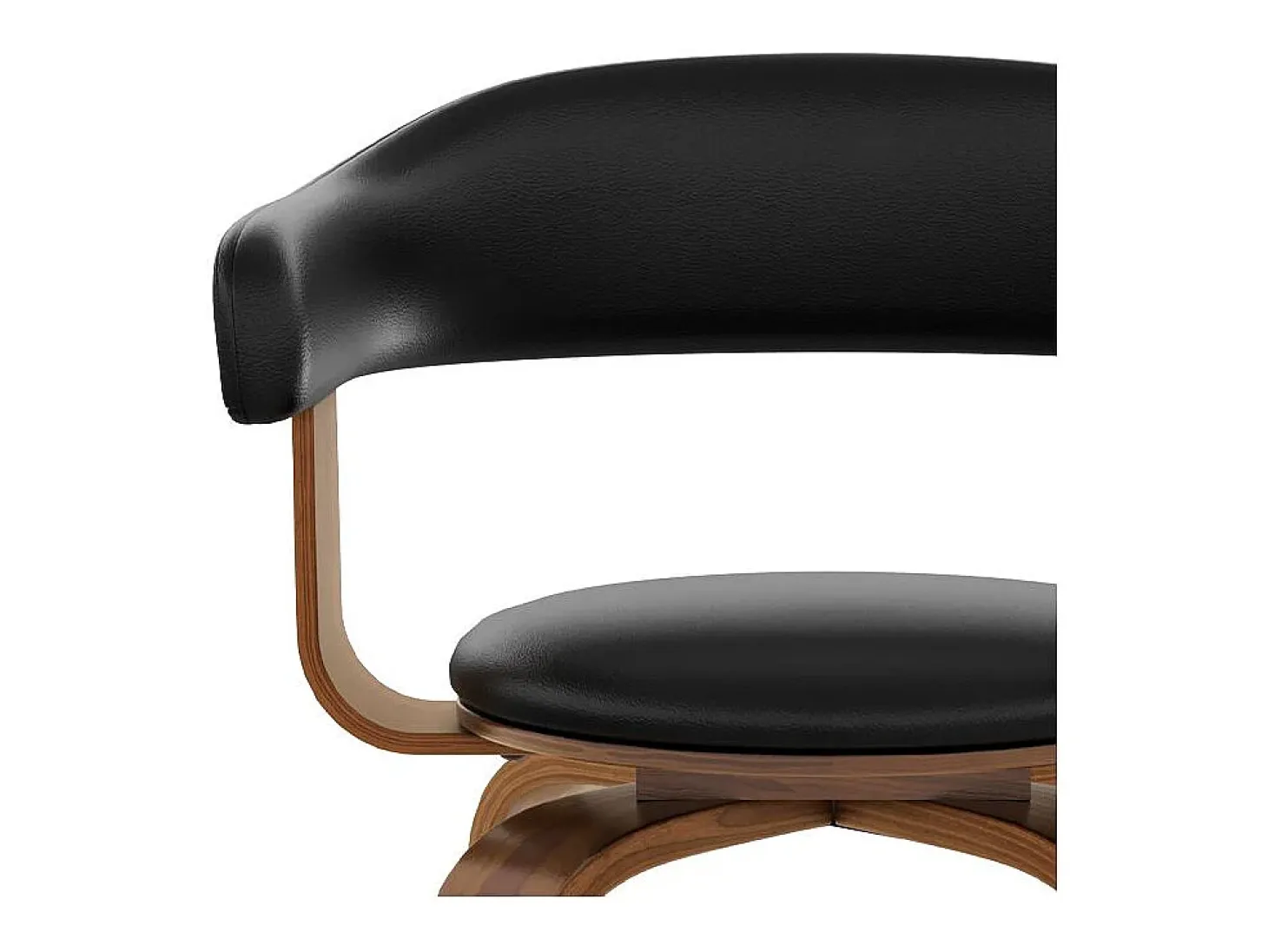 Silla con reposabrazos de cuero sintético negro - Harold