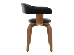 Silla con reposabrazos de cuero sintético negro - Harold