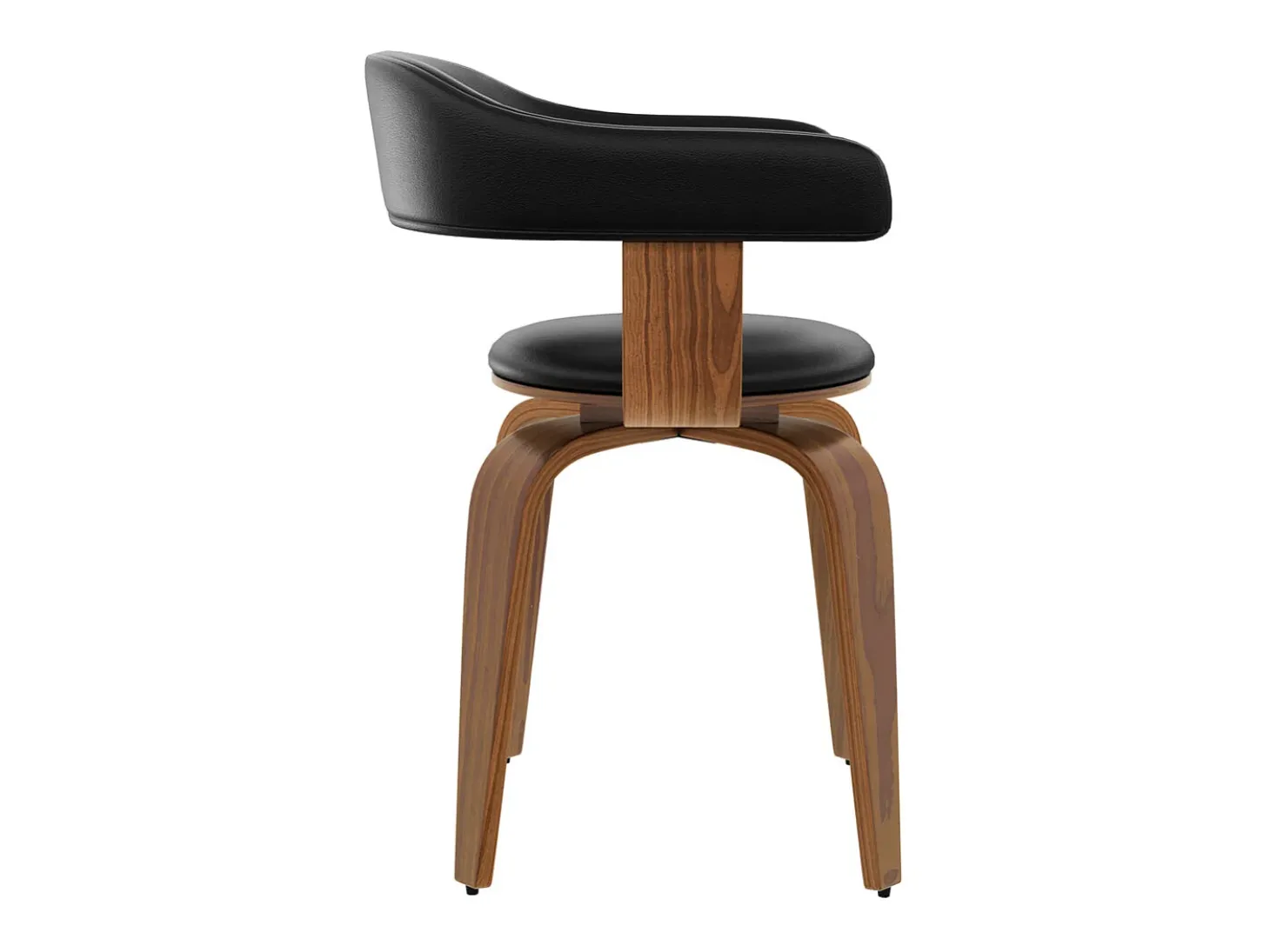 Silla con reposabrazos de cuero sintético negro - Harold