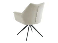 Silla con reposabrazos de tela y metal negro - Beige - KARDESA de Maison Céphy
