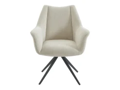 Silla con reposabrazos de tela y metal negro - Beige - KARDESA de Maison Céphy