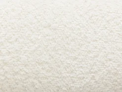 Silla con reposabrazos en tela bouclé y madera de hevea - Blanco y negro - LIVELIA