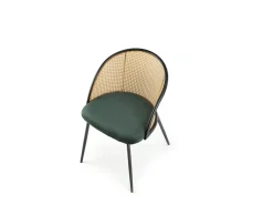 Silla con respaldo de caña y asiento verde Carmelo