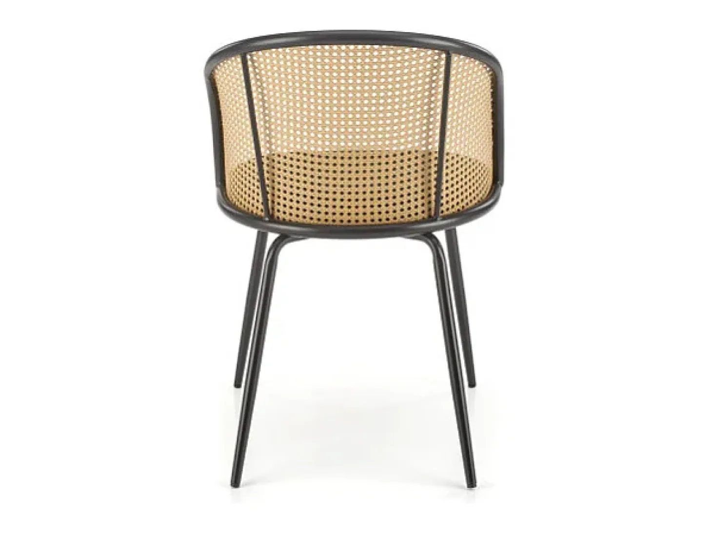 Silla con respaldo de caña y asiento verde Carmelo