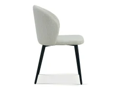 Silla con revestimiento de tela para comedor en color beige. Colección HARDIN