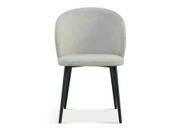 Silla con revestimiento de tela para comedor en color beige. Colección HARDIN