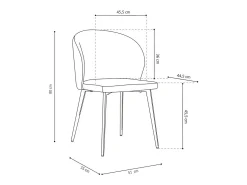 Silla con revestimiento de tela para comedor en color beige. Colección HARDIN